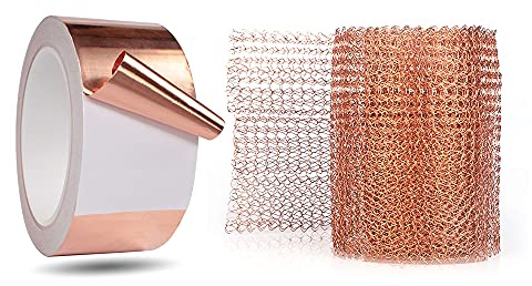 LaBeauté Kupferband 50MM * 30M 2er Set Kupferfolienband Kupfergewebe, Kupferfolie Kupferwolle Kupferband Selbstklebende Schneckenband Schneckenschutz gegen Schnecken, Schädlingsbekämpfung