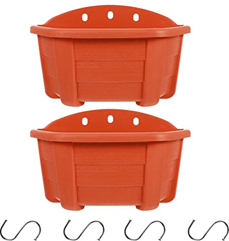 Happyyami Lot de 2 pots de fleurs à suspendre en plastique avec crochets pour fenêtre de balcon