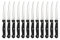Prima Collection Lot de 12 Couteaux à Steak Lame Acier Inoxydable Manche en Polypropylène Noir avec Rivets