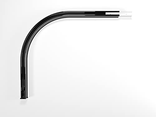Market-Alley Vorhangschiene Aluminium Weiß/Schwarz Gardinenschiene ; C 1-läufig ; 120cm-600cm. Für Kräuselband Gardinen oder Schiebevorhang (nur Schwarz Rundbogen Paar)