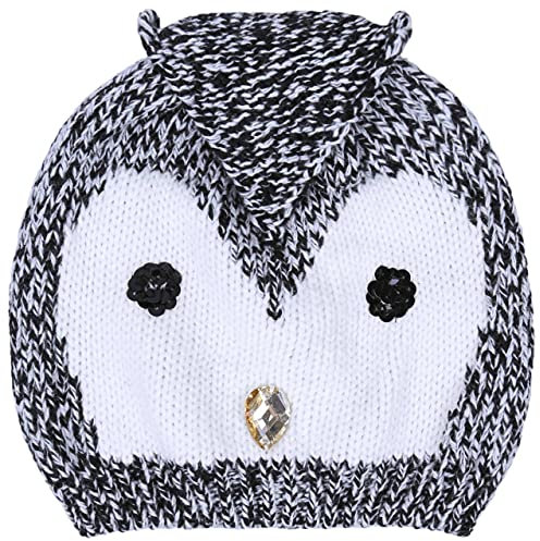 sarcia Schwarz-weiße Mütze Eule Einheitsgröße