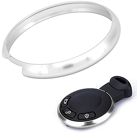Couverture D'anneau de Porte-clés, Akozon Aluminium Intelligent Couverture de Garniture de Jante D'anneau de Porte-clés Remplacement pour Mini R55 R56 R57 R58 R59 R60(Argent)