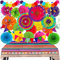 Recosis Fiesta Party Dekorationen, Mehrfarbige Tischdecke Papier Fächer Pompons Papier Ballon Girlanden für Fiesta Geschenke Mexikanische Cinco De Mayo Taco-Geburtstagsparty Supplies
