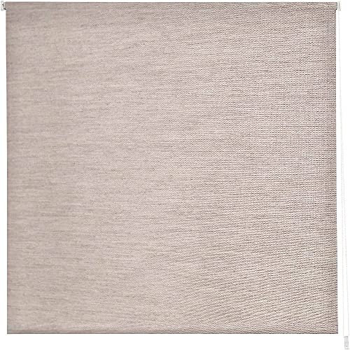 Estoralis | BRAN| Estor Enrollable Diseño Moderno | Sin Taladrar Translúcido Jacquard | Color Lino | 60 x 150 cm (Ancho/Alto) Tamaño Tela 57 x 150 cm | Estores para Ventanas y Puertas