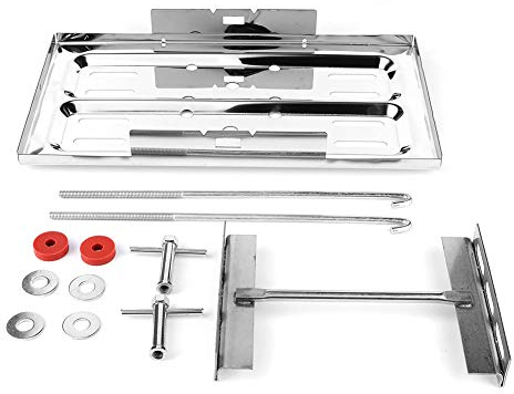 Autobatterie Halterung Universal, Batteriehalterungssatz Edelstahl Material Batteriehalter mit J Bolzen Sets für 6/7/8in Batterie Größe für Auto, Boot, Marine