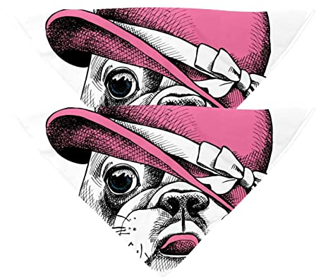Hundehalstuch, Motiv: Französische Bulldogge, für Mädchen, Jungen, Haustier-Lätzchen, Halstuch, waschbar, Zubehör für kleine, mittelgroße und große Hunde, Welpen, Katzen, Haustier, 2 Stück