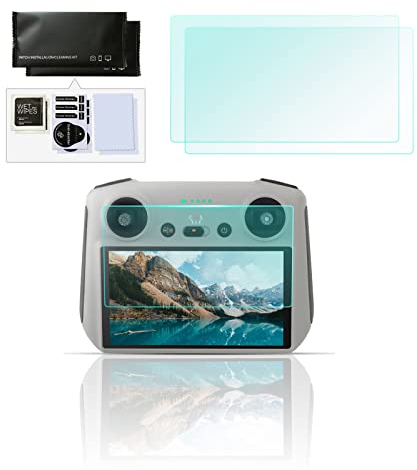 ZJRXM HD Displayschutzfolie aus Gehärtetem Glas Schutzfilm für DJI Mini 3 Pro RC Fernbedienungs Zubehör, Gehärtetes Anti-Scratch-Glas mit 9H Härte für DJI Mini 3 Pro RC Fernbedienungs (2 Stück)