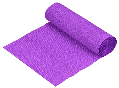 sourcing map Crepe Papel Rollo 8.2 Pies Largo 5.9 Pulgadas Ancho para Boda Ceremonia Varios Grande Festivales Decoración, Violeta Paquete de 3