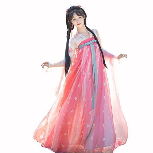 MIDERDO Hanfu Chinois Ancien Traditionnel Féminin Déguisement De Princesse Hanfu Déguisement Cosplay Costume De Carnaval De Scène (Color : Pink, Taille : XL)