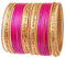Touchstone Indian Bollywood Colección Colorida de 2 docenas de brazaletes Brillos Dorados Color Fucsia Texturizado Joyería de diseñador de Gran tamaño Brazaletes Especiales Juego de 24 en Tono