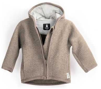Ehrenkind® Walkjacke Beige Gr. 134/140 | Jacke für Kind aus Merino Schurwolle mit Reißverschluss | Walk Jacke für Baby