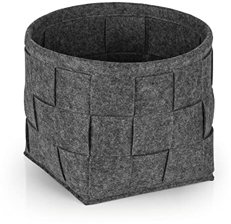 N8WERK Filz-Aufbewahrungskorb 24x24x24cm | Ideal zur Aufbewahrung von Kaminholz & Zeitschriften | Strapazierfähig & vielseitig | Faltbarer Aufbewahrungskorb passend für Regale [Dunkelgrau]