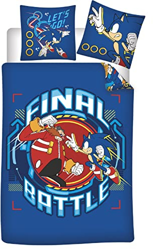 Aymax Sonic The Hedgehog Wende Bettwäsche Set 135 x 200 cm 100% Baumwolle