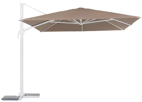 Hespéride - Parasol déporté Melhia Blanc & Noisette 3x3m
