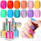 Saviland Nail Polish Sets, 12 Colors Rainbow Nail Polish Quick Dry Castor Oil & Vitamin E Neon Nail Varnish with Base-Top Polish Coat Glitter Nail Polish Kit Gift for Women Toenail Manicure Nail Art