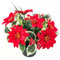 Caliko-Red artificial poinsettia in pot and Foliage Christmas Crew Pot - New Improved Design - Christmas grave pots- Grave Flower Pot Artificial Flowers for Graves.