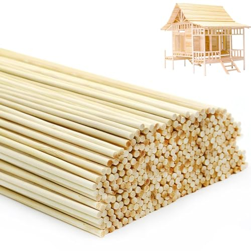 200 Stück Holzstäbe zum Basteln, Holzstäbchen Rundholz (30 cm x 3mm), Zuckerwatte Stäbe, Holzstäbchen für Handwerk Woodwork Kunst DIY Adventskalender Weihnachten Geschenke