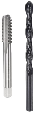sourcing map Metrisches Gewindebohrer- und Bohrer-Set, M9 x 1,25 Gewindebohrer und 7,8 mm Schwarzoxid-Spiralbohrer, gerader Nutgewindebohrer, Gewindebohrer, Reparaturwerkzeug-Set