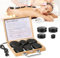 Ricyea Hot Stone - Juego de 10 piedras calientes para masaje, basalto con caja de bambú, calentador de piedra caliente para spa, relajación, terapia de masaje, regalos para mamá