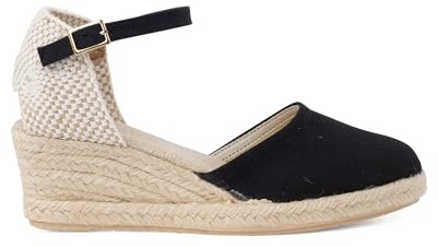 Pisamonas Espadrilles Für Damen Mit Hoher Keilsohle Und Schnalle