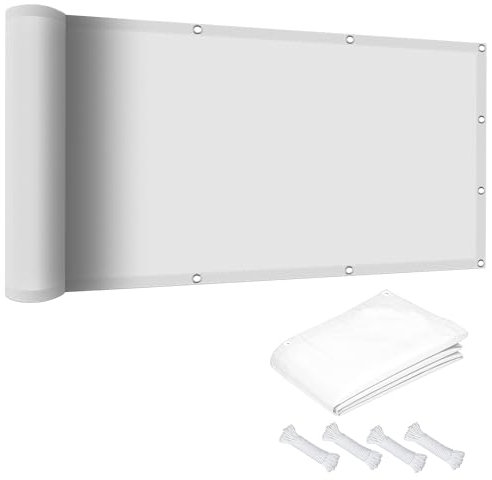 Voile d'ombrage Toile Rectangulaire 85 x 250 cm Imperméable Protection UV 98% Toile d'ombrage Pergola Polyester pour Patio Jardin Terrasse, Blanc