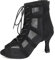 AOQUNFS Stivali da Ballo Latino Americano Donna Tacco Alto Stivaletti de Ballo da Salsa Tango Bachata Pratica And Performance,DS-L446-8.5cm-Nero,EU42