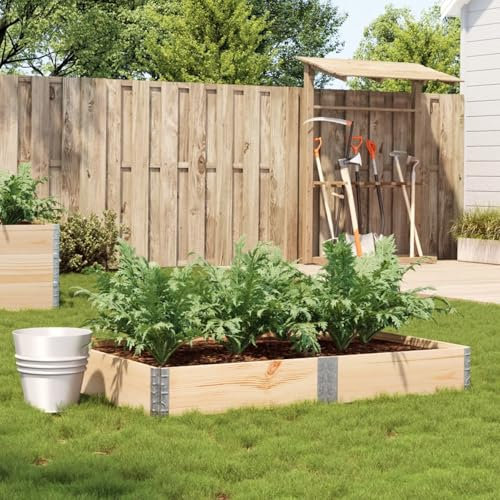 qohoio Jardinière 150x100 cm Bois de pin Massif Jardiniere sur Pieds,Bac avec Treillis,Jardiniere Terrasse
