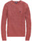POLO RALPH LAUREN Herren-Pullover mit ikonischem Zopfmuster, Baumwolle, Fadded Red, L