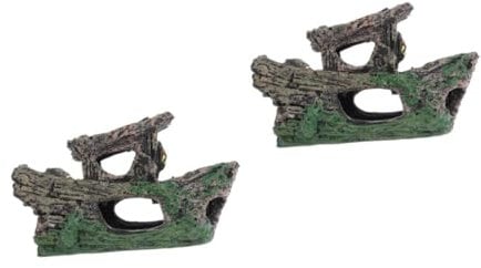 Kisangel 2pcs Fish Tank Shipwreck Landscaping Betta Fish Tank Aquarium Wood Cave Driftwood Fish Hideout Aquarium Tree Aquarium Log Hideout Aquarium Rock Tree Stump Hideout Resin