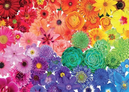 Yiting 1000 Piece Jigsaw Puzzles for Adults, Rainbow Flowers Jigsaw Puzzles Teen, Family Fun Challenging Game Stress Relief Difficult Jigsaw Puzzle Home Decor Idea Gift - 70cm x 50cm