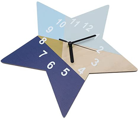 Cabilock Stern-wanduhr Ohne Ticken Stern-hängeuhr Stummuhr Für Kinderzimmer Leise Uhr Wanddeko Für Schlafzimmer