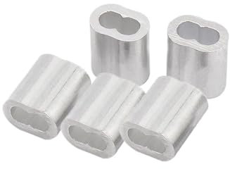 Générique 1000 Pièces Manchons à Sertir en Aluminium, 1.2mm Manchons en Aluminium pour 1mm Câbles, Corde en Acier Inoxydable