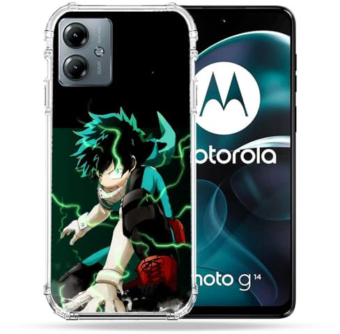 Cokitec Coque Renforcée pour Motorola G14 4G Manga My Hero Academia Deku