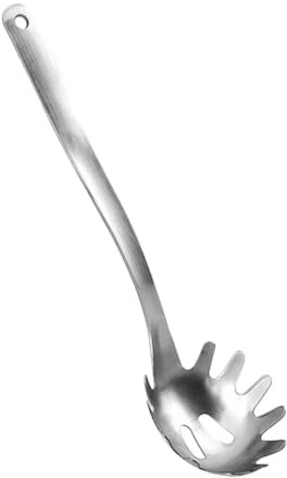 DONFAMDS Nudellöffel Aus Edelstahl Mit Zähnen Pastagabel Zum Servieren Spaghettiheber Für Schnelles Schöpfen Von Nudeln Pasta Und Mehr Langlebig Und Leicht Zu Reinigen Kochlöffel Für Küche