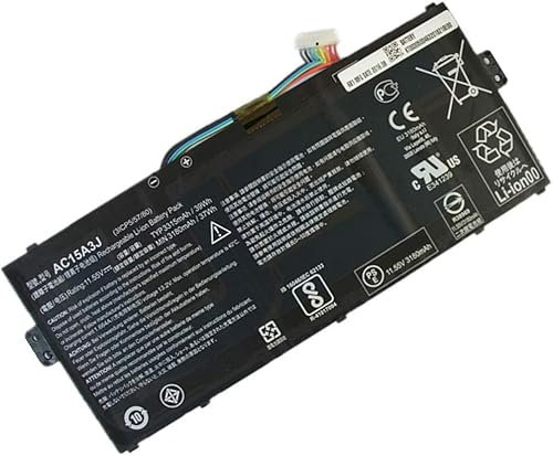 10,8 V 36 Wh 3490 mAh AC15A3J AC15A8J KT.00303.017 Replacement Battery Compatible for Acer Chromebook 11 C735 CB3-131 C738T CB5-132T