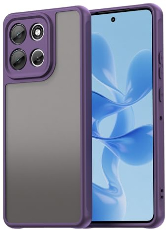 ESHUYI Funda Mate para Motorola Moto G86 5G, [Protección contra Caídas Grado Militar] Carcasa Trasera Translúcida Esmerilada, Antihuellas - Morado