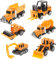 LIOOBO 1 Ensemble Mini de Construction Alliage pour Garçon Fille de Simulation avec Excavateur Camion Benne Pelle et Chariot Élévateur Jouets Éducatifs pour Garçons et Filles