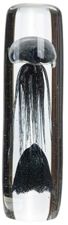 GILDE Glas Art Dekoobjekt Qualle aus Glas - glänzend - klar und schwarz - Höhe 31cm x Ø 10cm - dekorative Qualle