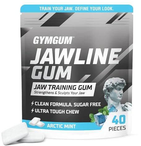 GYMGUM Jawline Gum Ultra Hard Chewing Gum | Zero Sugar, No Artificial Sweeteners, No Calories | Keto-Friendly Mewing Gum for Jawline Training