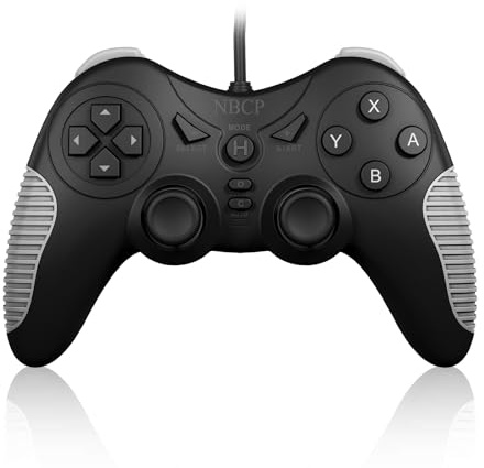 NBCP W-5 Kabelgebundener Gaming-Controller für Nintendo Switch/Switch 2 PC PS3 Halter Joystick, TURBO-Funktion, GameCha-Funktion, 3-Meter-Kabel, Joystick-Drift-Reparatur
