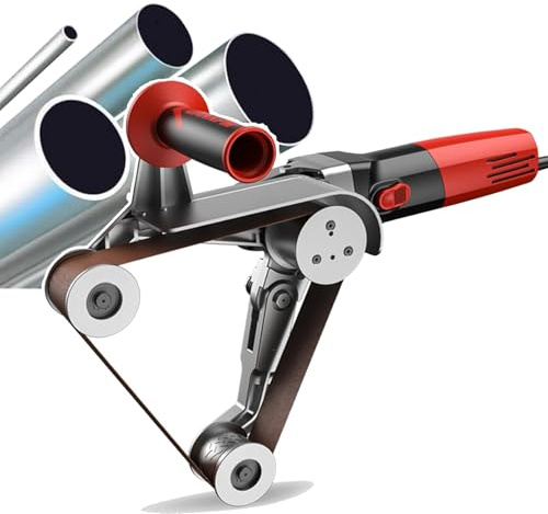 Ponceuse À Bande Pour Tubes (rouleaux 2/3/4), 6 Vitesses Variables, Avec 5 Bandes Abrasives, Utilisation Facile – Pour Tubes Ronds, Acier Inoxydable, Aluminium ,3 Roller