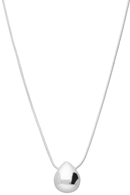 Lucardi - Damen Silberne Halskette mit Anhänger fürDamen - Halskette - 925 Silber - Witgoud - 48 cm - Nickelfrei