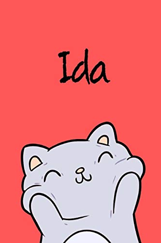 Ida: DIN A5 • 110 Seiten Blanko • Mein Malbuch • Personalisierter Kalender • Vornamen • Schönes Notizbuch • Notizblock Rot • Kinderbuch • Jugendbuch • Organizer • Malblock mit Namen