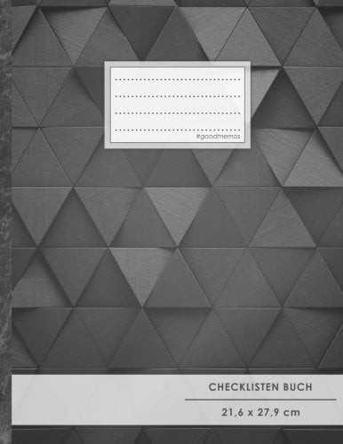 Checklisten-Buch: DIN A4 • 70+ Seiten, Softcover, Register, Premium Dreiecke • #GoodMemos • 18 Checkboxen + Platz für Notizen/Seite (inkl. Register mit Datum uvm.)