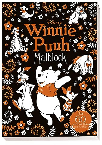 Disney Winnie Puuh: Malblock: über 60 wundervolle Motive zum Ausmalen!: Cover mit Goldfolienprägung