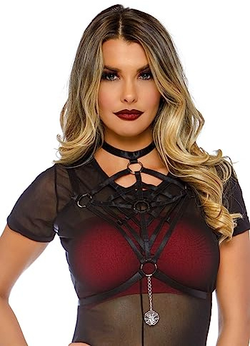 Leg Avenue Damen Spiderweb Body Harness Panamahut, Schwarz (Black), (Herstellergröße: One sizeUk 6-12)