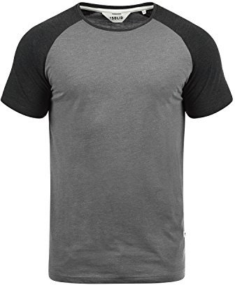 Solid SDBastian Herren T-Shirt Kurzarm Shirt mit Rundhals-Ausschnitt Baumwollmischung Regular fit, Größe:XL, Farbe:Grey Melange (8236)