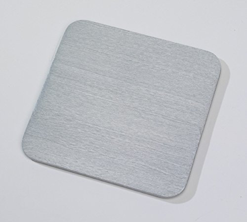 Kerzenteller Flachteller Quadratisch Alu Silber 12 x 12 cm ideal für Kerzen, Taufkerzen, Hochzeitskerzen, Trauerkerzen