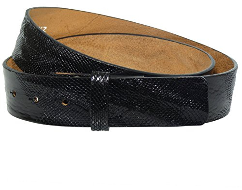 Luca Kayz Ledergürtel Wechselgürtel ohne Wechselschnalle SIENA 4cm navy dunkelblau-schwarz, Größe:Bundweite 85cm