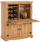 IDIMEX Meuble Bar à vin Tequila Armoire comptoir avec Range Bouteilles vin spiritueux et Range Verres, bahut de Style Mexicain en pin Massif Finition teintée/cirée
